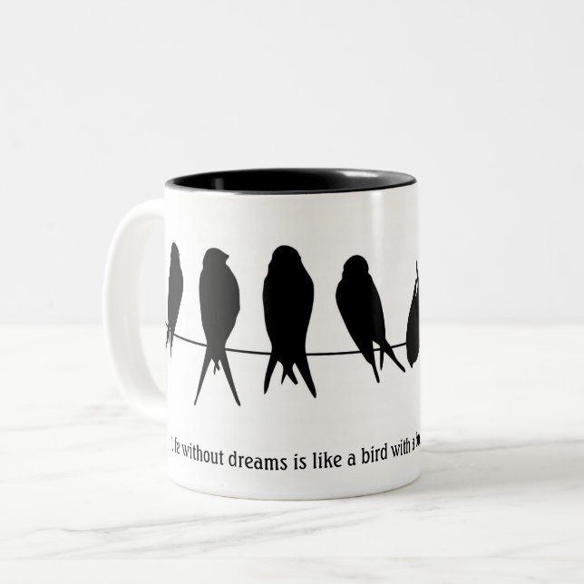 Customise Coffee Mug Birds on a Wire (Front Left)