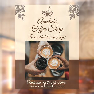 Customise Coffee Shop Business Front Large  Window Cling