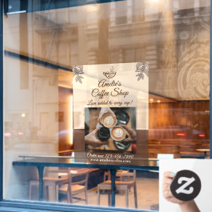Customise Coffee Shop Business Front Medium  Window Cling