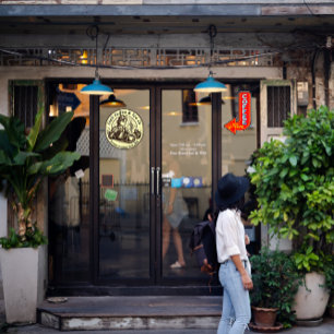 Customise Coffee Shop Woman Barista Generic Window Cling