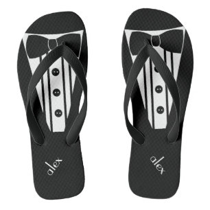 Customise Colour Tuxedo -Groomsmen Flip Flops