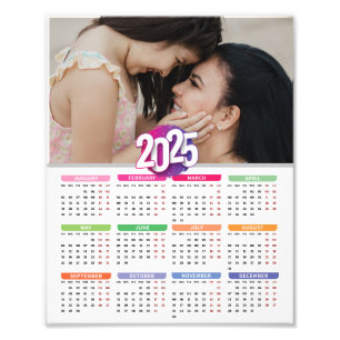 Customise Colourful Family Photo 2025 Calendar