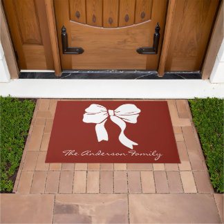Customise Colours Personalised Ribbon Bow Doormat