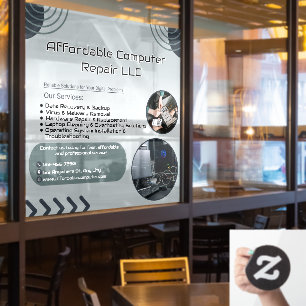 Customise Computer Repair Shop Promotional Window Cling