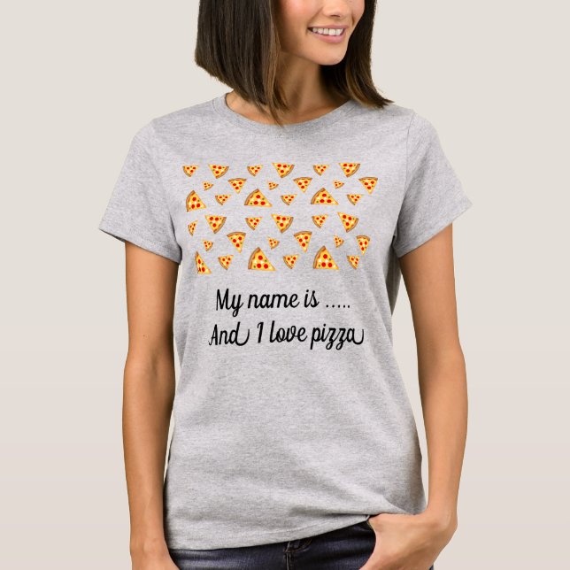 Customise Cool and fun pizza slices pattern T-Shirt (Front)