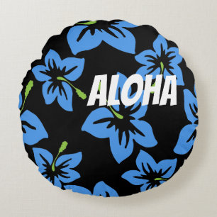Customise Cool Hawaii Flowers Round Cushion