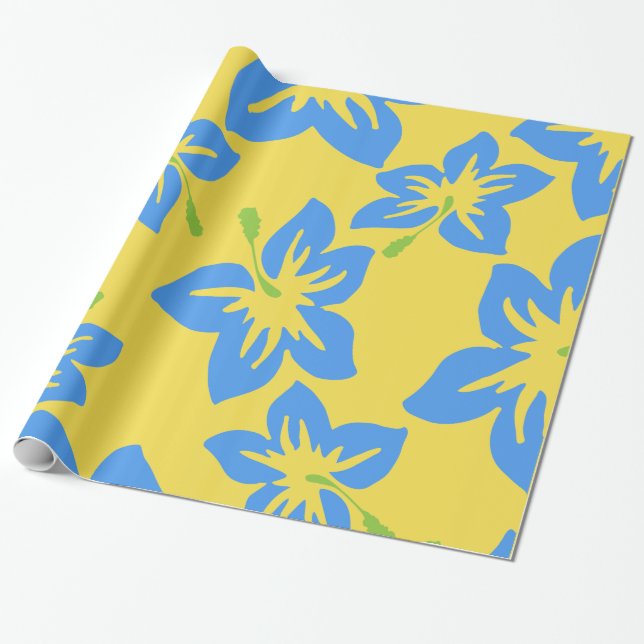 Customise Cool Hawaii Flowers Wrapping Paper (Unrolled)