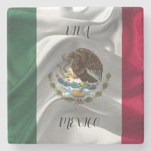 Customise Cool Mexico Flag Design Stone Coaster