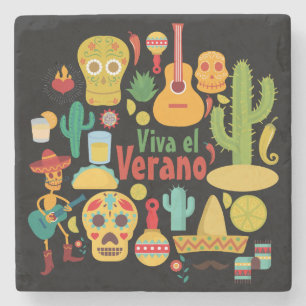 Customise Cool Mexico Monuments Design Stone Coaster