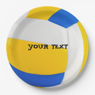 Customise Cool Volleyball Party Paper Plate