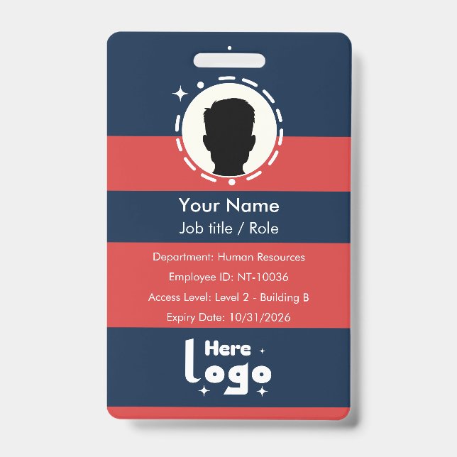 Customise corporate employee ID Badge (Front)