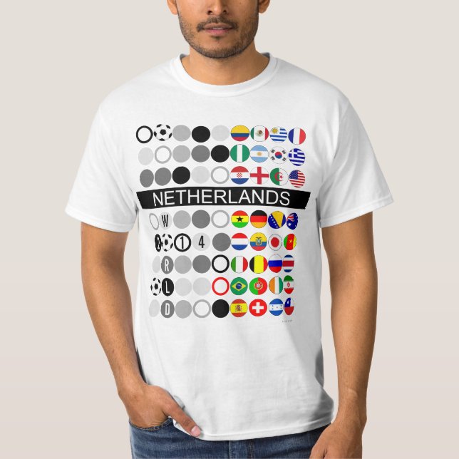 Customise Country Name World Soccer Flags T-Shirt (Front)