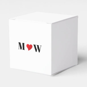 Customise Couple initials A Loves B red heart Favour Box