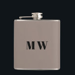 Customise Couple initials Wedding Favours beige Hip Flask<br><div class="desc">Customise Couple initials Wedding Favours Flask
black beige / greige</div>