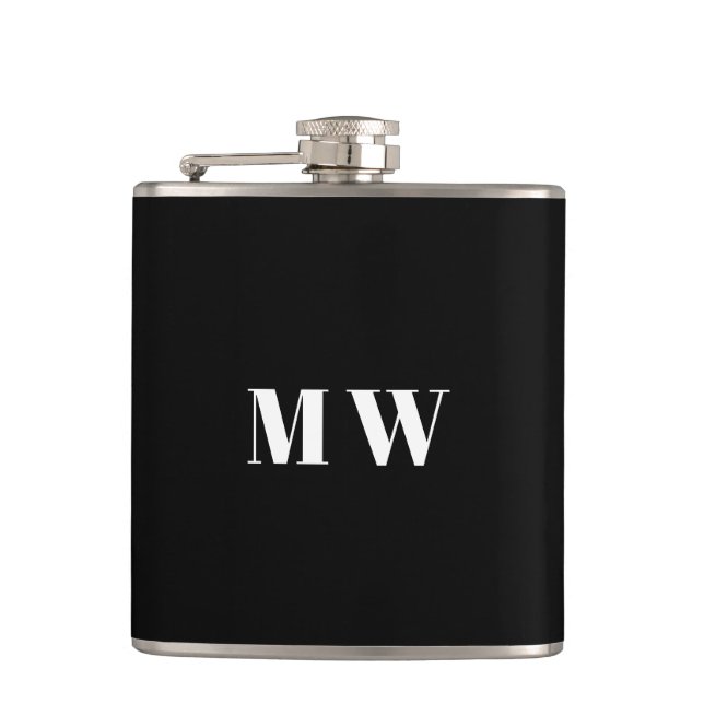 Customise Couple initials Wedding Favours Hip Flask (Front)