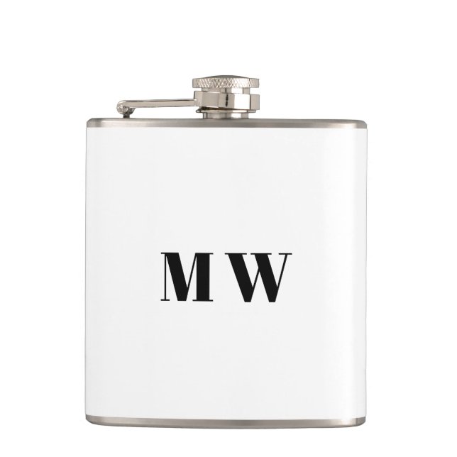 Customise Couple initials Wedding Favours Hip Flask (Front)