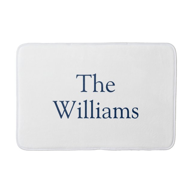 Customise Couple's last name family name text Bath Mat (Front)