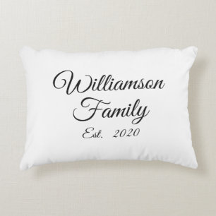 Customise Couple's last name, year, number Accent Decorative Cushion
