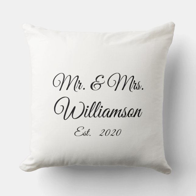 Customise Couple's last name, year, number Cushion (Front)