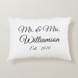 Customise Couple's last name, year, number Decorative Cushion