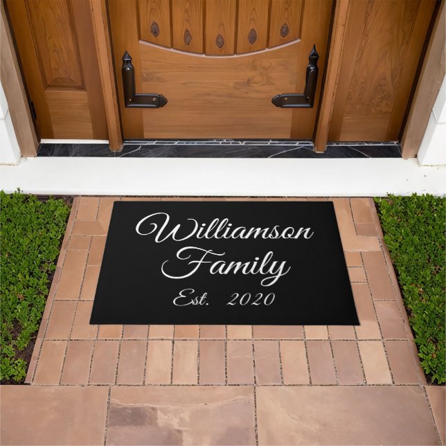 Customise Couple's last name, year, number Doormat (Outdoor)