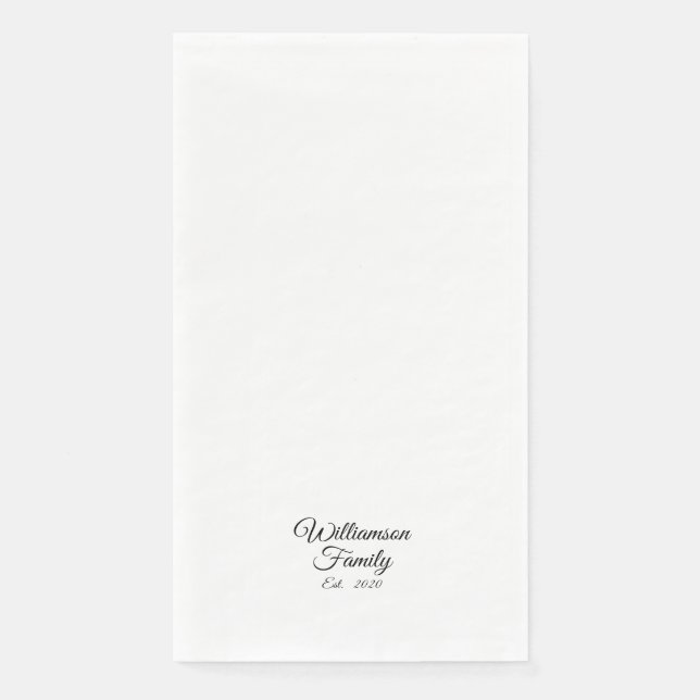 Customise Couple's last name, year, number Napkin (Front)