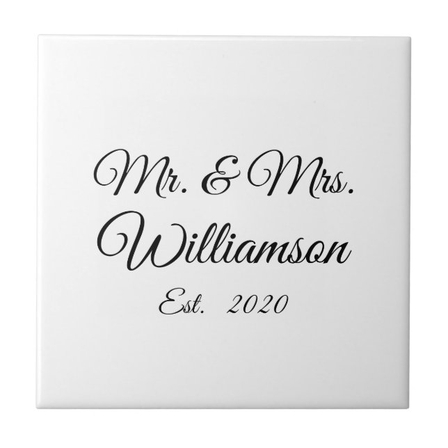 Customise Couple's last name, year, number Tile (Front)