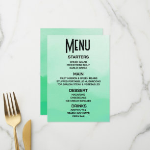 Customise - Create Your Own Green Ombré Watercolor Menu