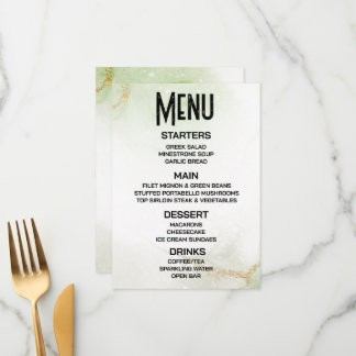 Customise - Create Your Own Subtle Green Marble Menu