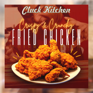 Customise Crispy Crunchy Fried Chicken Promo Window Cling