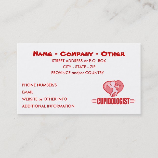 Customise Cupid Love Business Card (Front)