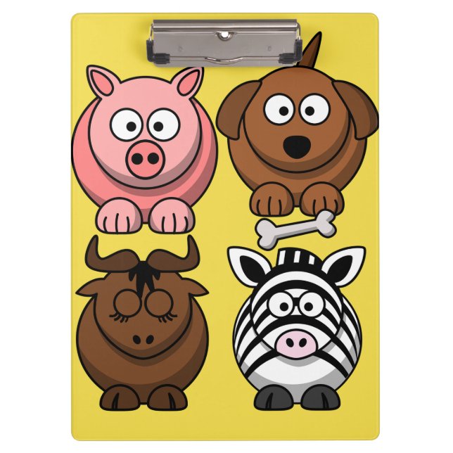 Customise Cute Child Animals Clipboard for Kids (Front)