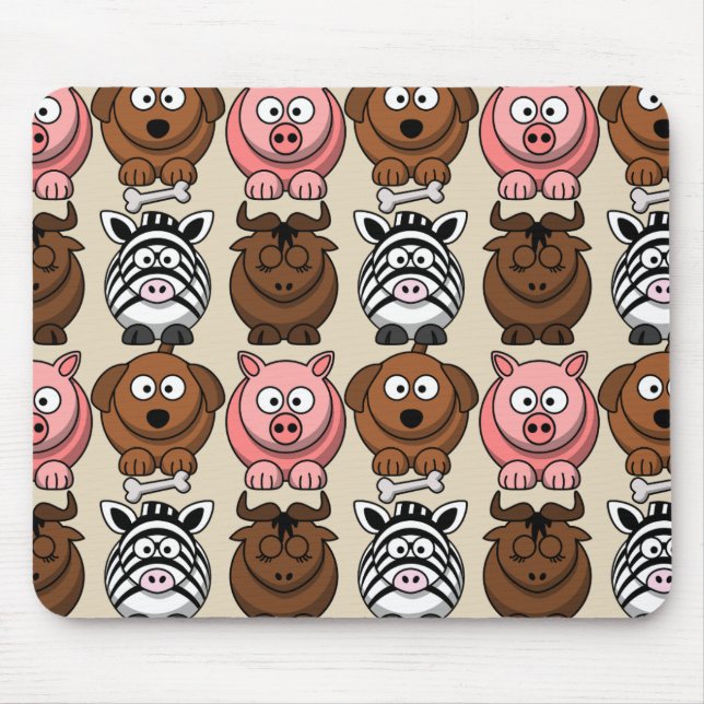 Customise Cute Child Animals Mouse Mat (Front)