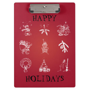 Customise Cute Christmas Design Clipboard