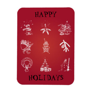Customise Cute Christmas Design Magnet