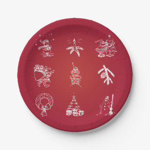 Customise Cute Christmas Design Paper Plate