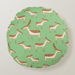 Customise Cute Deer Design Round Cushion