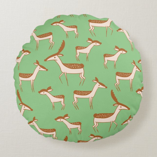 Customise Cute Deer Design Round Cushion (Front)
