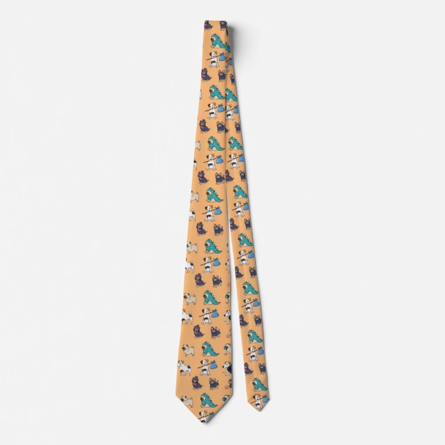 Customise Cute Doggy Design with Name Tie (Front)