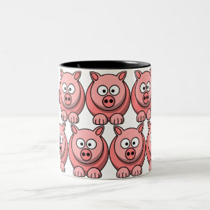 Customise Cute Pig Two-Tone Coffee Mug