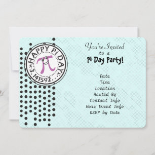 Customise - Cute Polka Dot Happy Pi Day Party Invitation