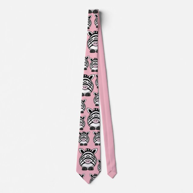 Customise Cute Zebra Party Tie (Front)