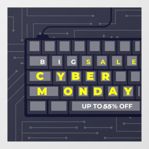 Customise Cyber Monday Up To XX % Off Banner Window Cling