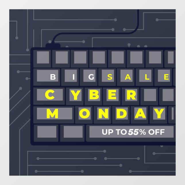 Customise Cyber Monday Up To XX % Off Banner Window Cling (Sheet)