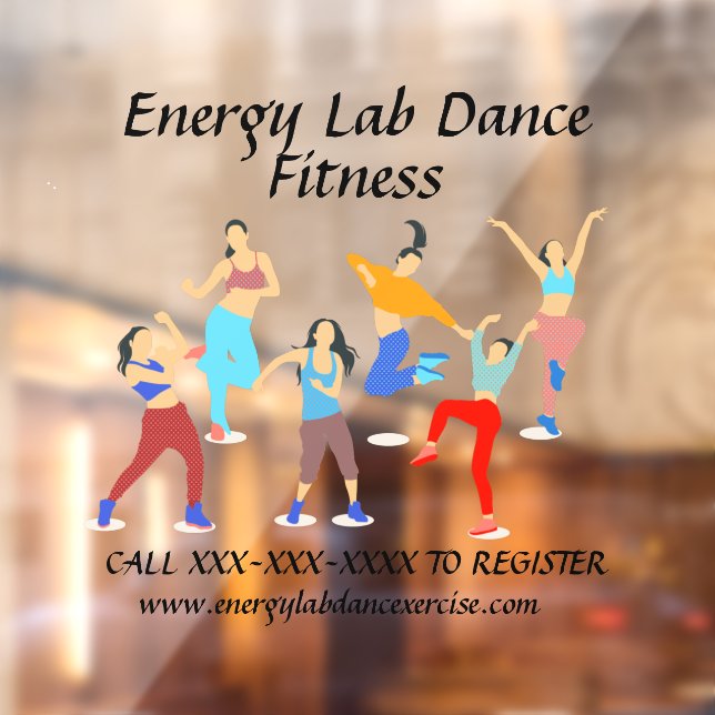 Customise Dance Exercise Fitness Class Front  Window Cling (Sheet 2)