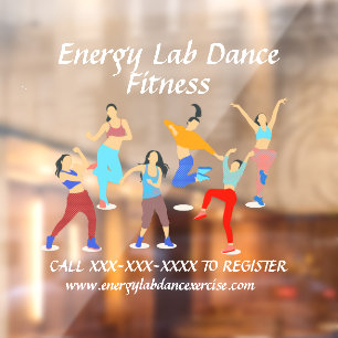 Customise Dance Exercise Fitness Class Front   Window Cling