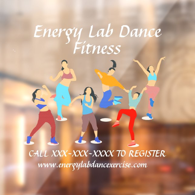 Customise Dance Exercise Fitness Class Front   Window Cling (Sheet 2)