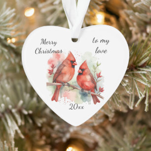 Customise Dated Cardinal to my Love Ornament
