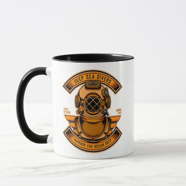 Customise Deep Sea Divers Diving Helmet Gear Sport Mug (Left)