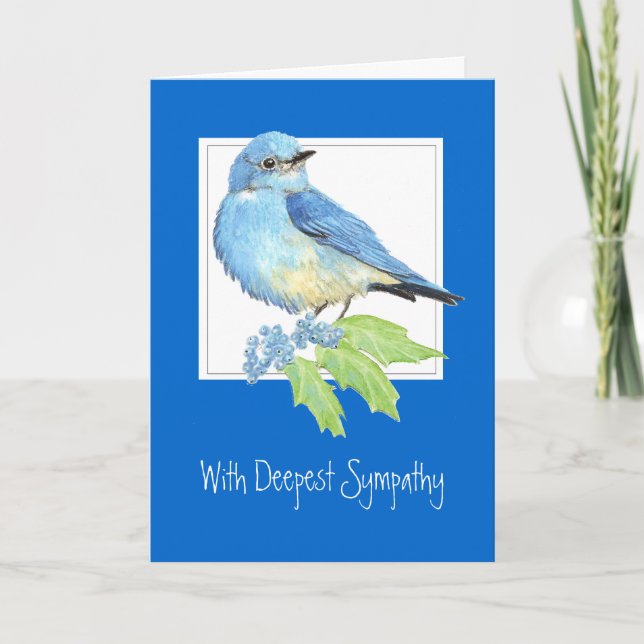 Customise, Deepest Sympathy, Mountain Bluebird Card (Front)